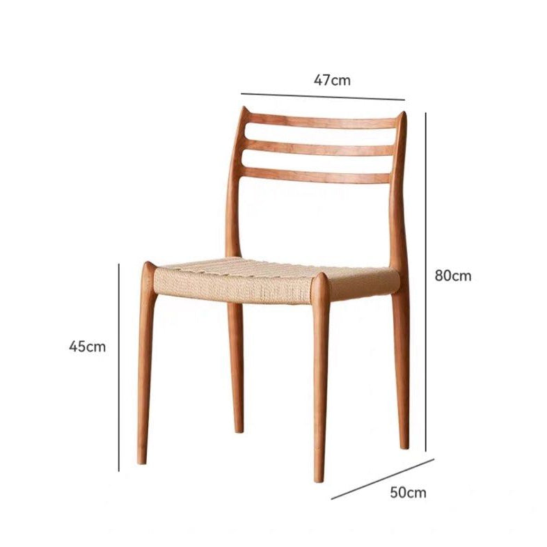 SERIO Solid Wood & Rattan Dining Chair
