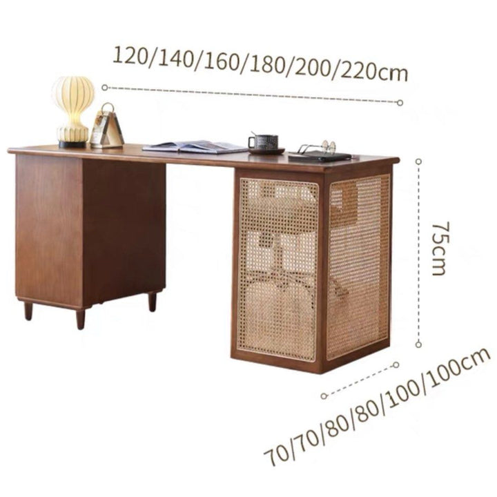 HOUSTON Rustic Walnut Solid Wood Desk