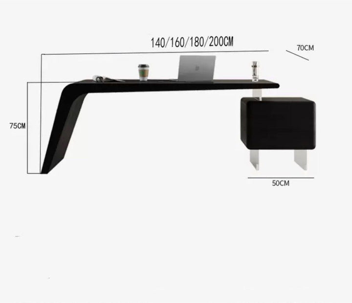FRANZ Modern Saddle Leather Study Table