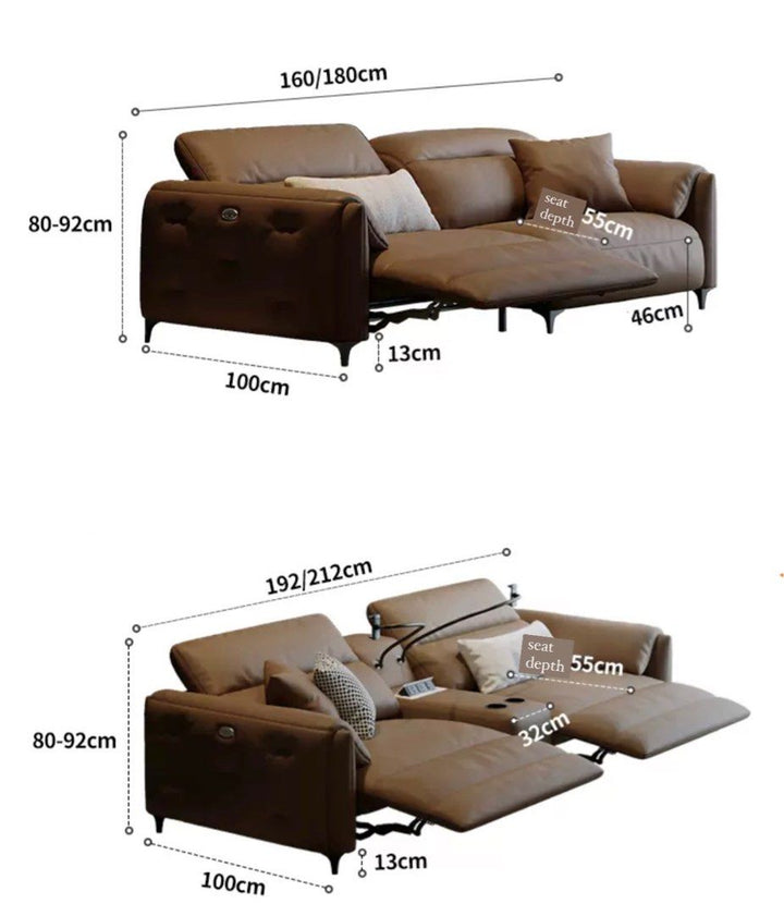 LOMARA Modern Recliner Leather Sofa