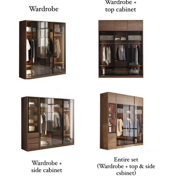 JULIUS Rustic LED Walnut Wardrobe