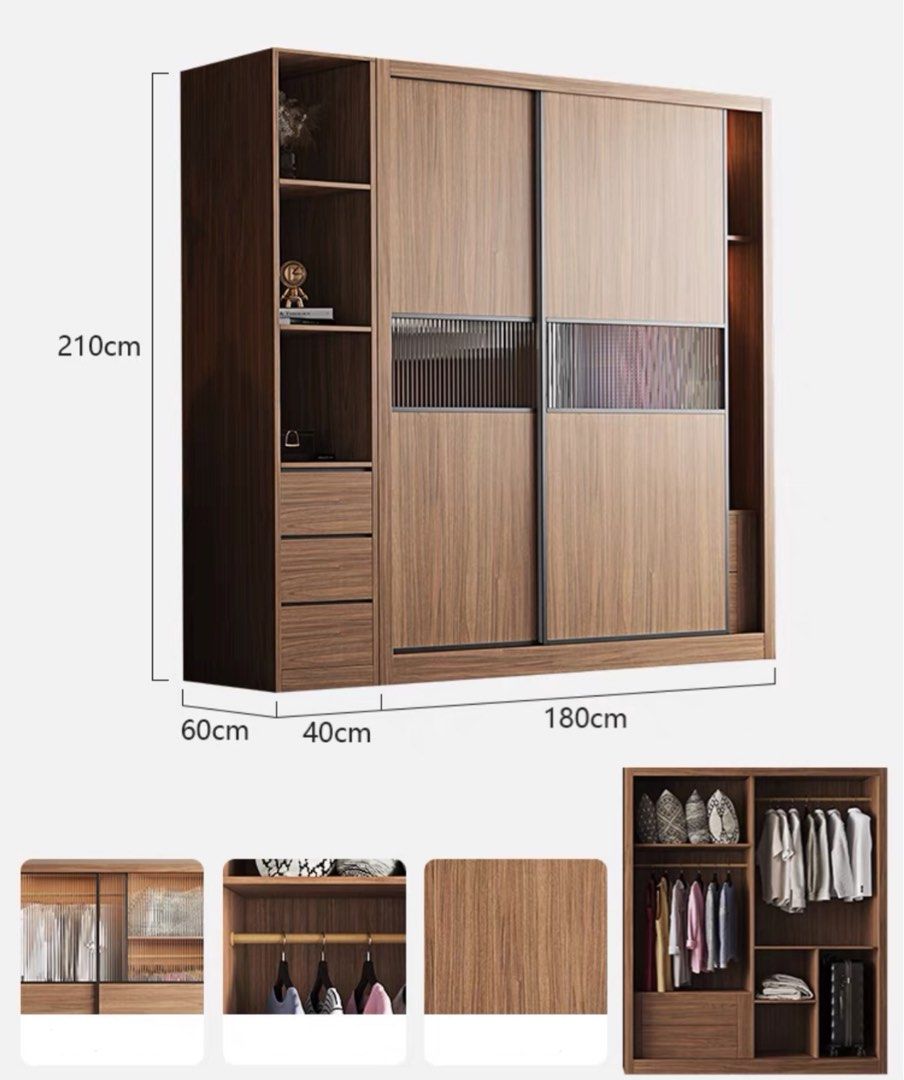 NERVA Modern Walnut Wardrobe