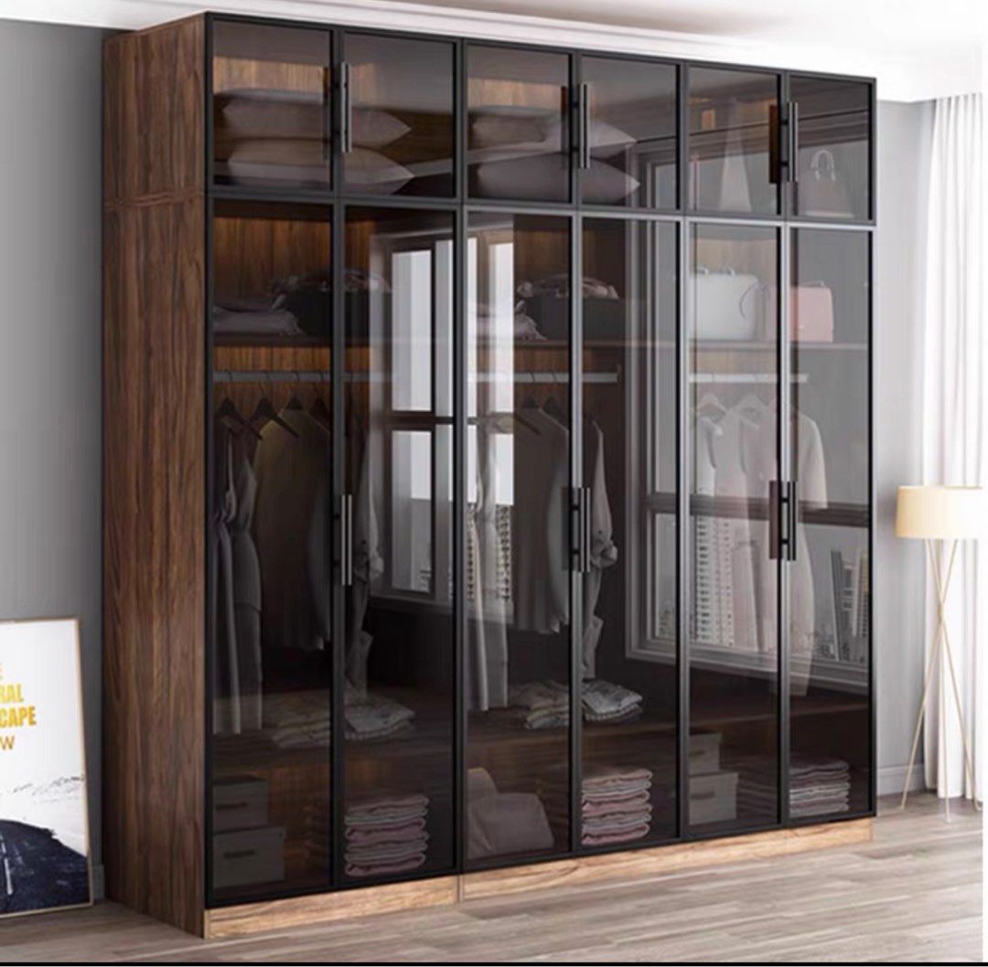 MARCIA Modern Rustic Glass Wardrobe