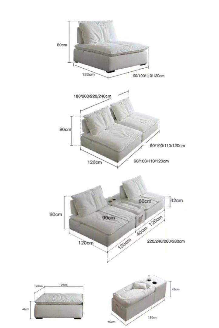 PALVANI Modern Boucle Slider Sofa