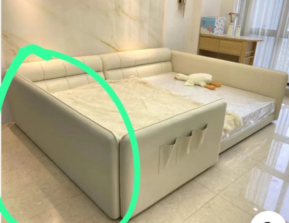 Queen Black Leather + 12 cm mattress