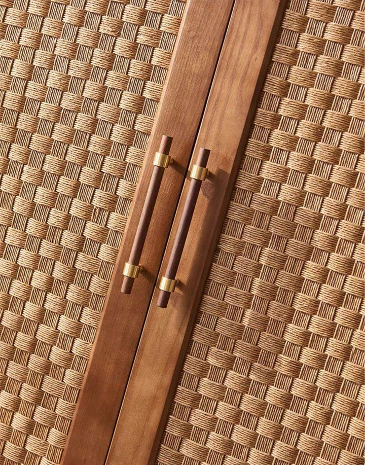 FLAVIA Rustic Rattan Wardrobe