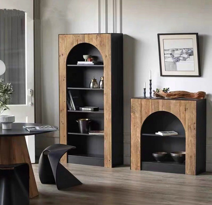 IZABELA Industrial Solid Wood Display Shelf