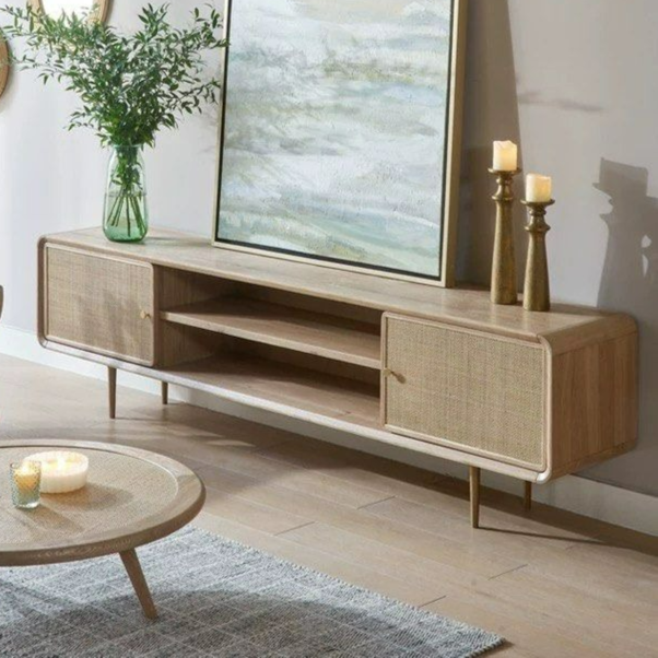 ALEEMA Modern Solid Wood TV Console