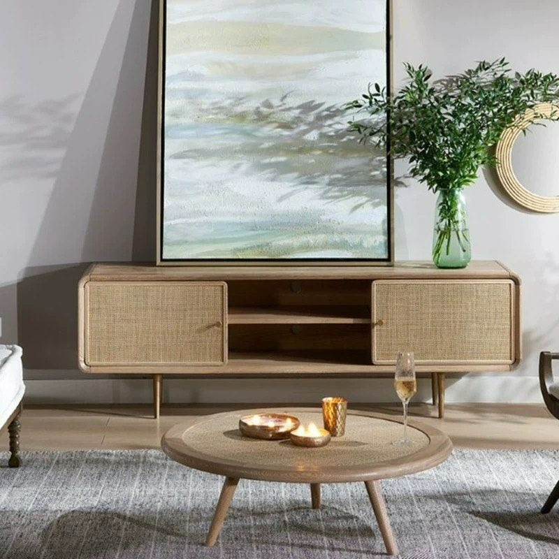 ALEEMA Modern Solid Wood TV Console