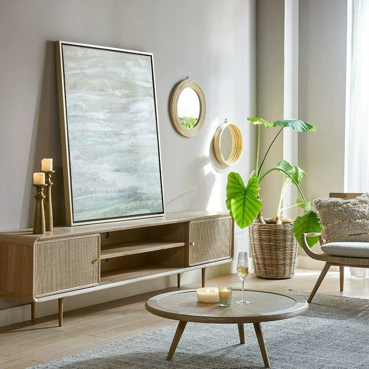 ALEEMA Modern Solid Wood TV Console