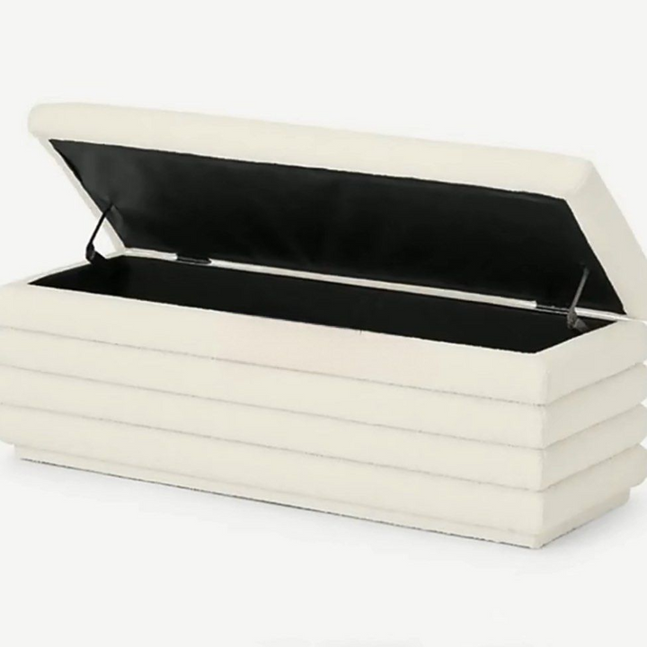 COLBY Modern Boucle Storage Bench