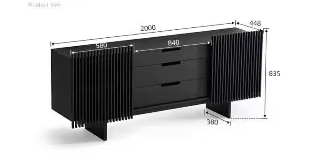ZELIE Modern Solid Wood Sideboard