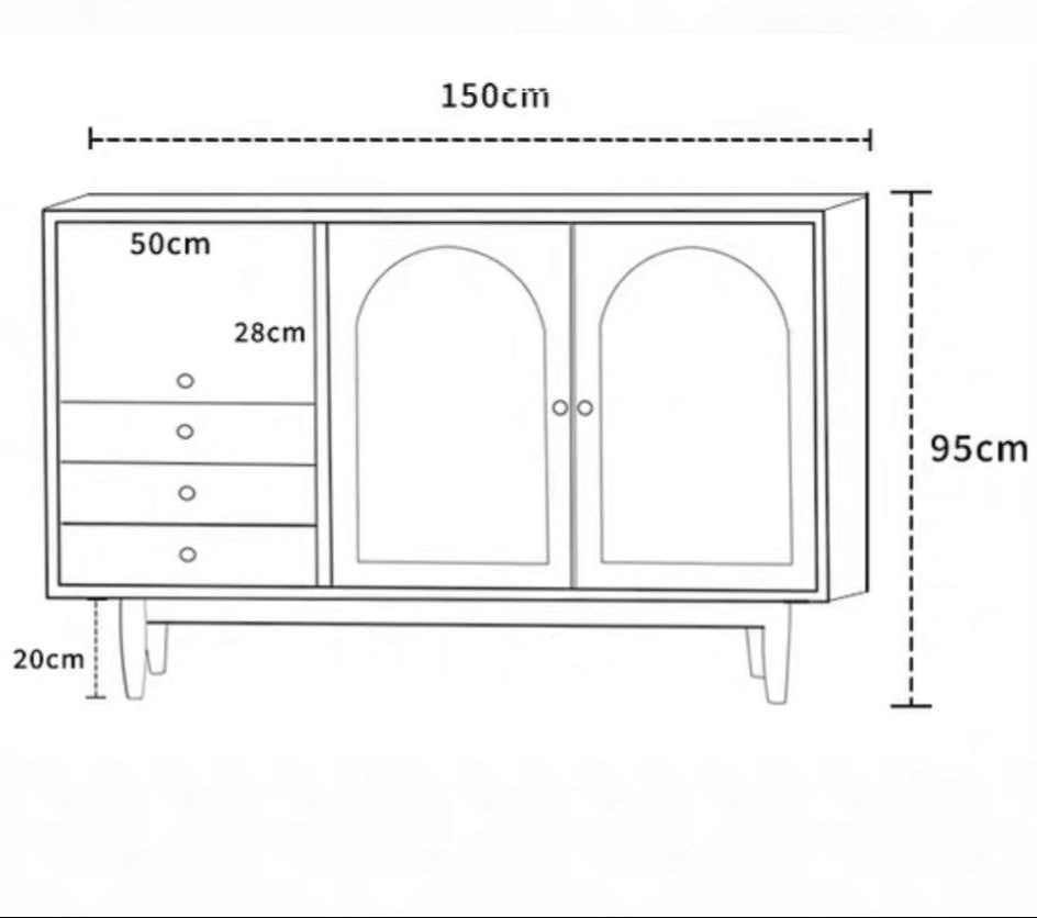 FENDO Solid Wood Sideboard