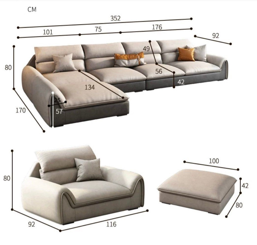 SYLVETA Modern Leathaire Sofa