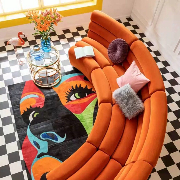 DRAVENOR Modern Velvet Curved Sofa