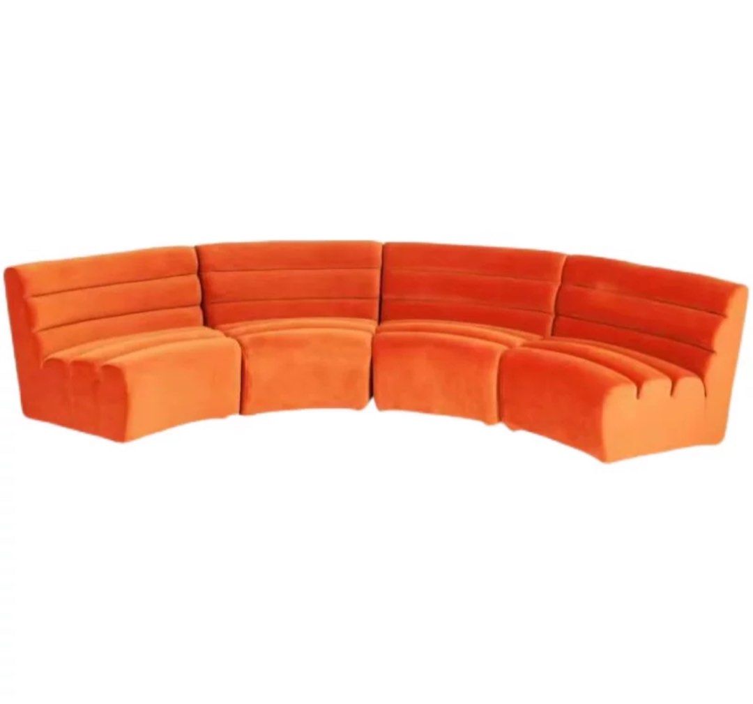 DRAVENOR Modern Velvet Curved Sofa