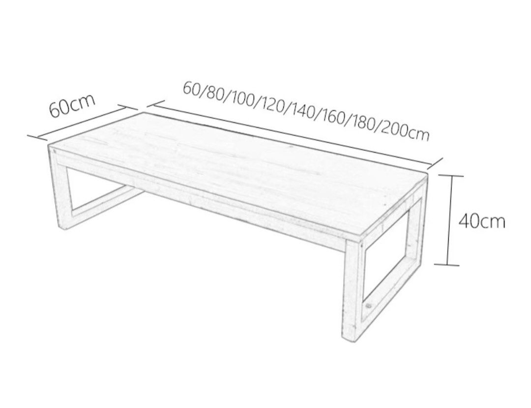 GLOVER Rustic Solid Wood Coffee Table