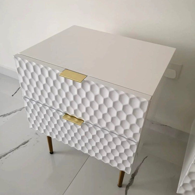 ALVAREZ White Nightstands Set of 2