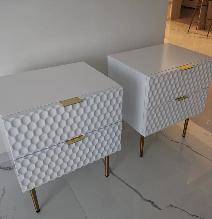 ALVAREZ White Nightstands Set of 2