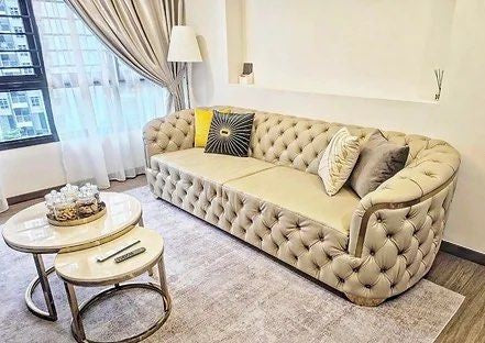 MALVEN Modern Velvet Chesterfield Sofa