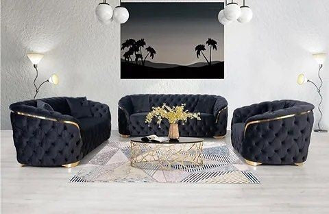 MALVEN Modern Velvet Chesterfield Sofa