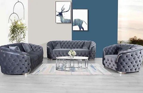 MALVEN Modern Velvet Chesterfield Sofa