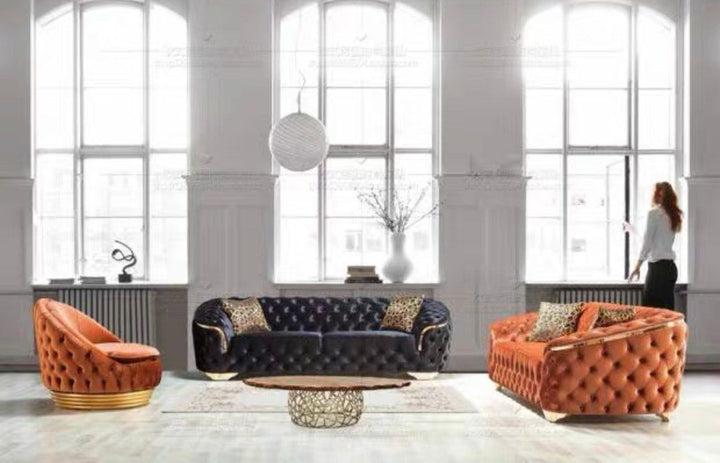 MALVEN Modern Velvet Chesterfield Sofa