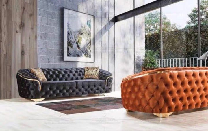 MALVEN Modern Velvet Chesterfield Sofa