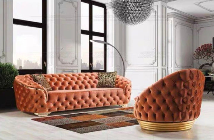 MALVEN Modern Velvet Chesterfield Sofa