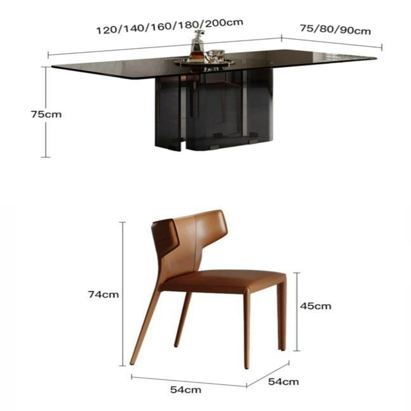 MUNGUIA Modern 3C Glass Dining Table