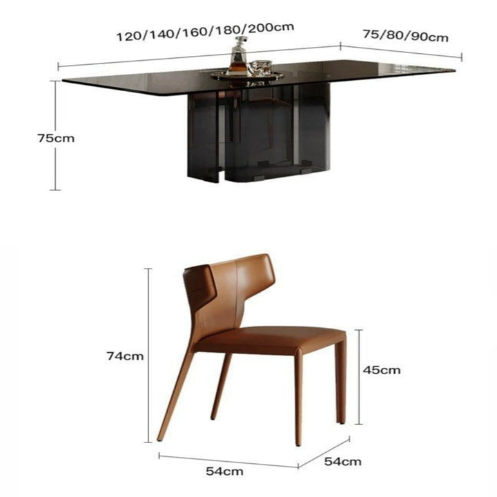 MUNGUIA Modern 3C Glass Dining Table