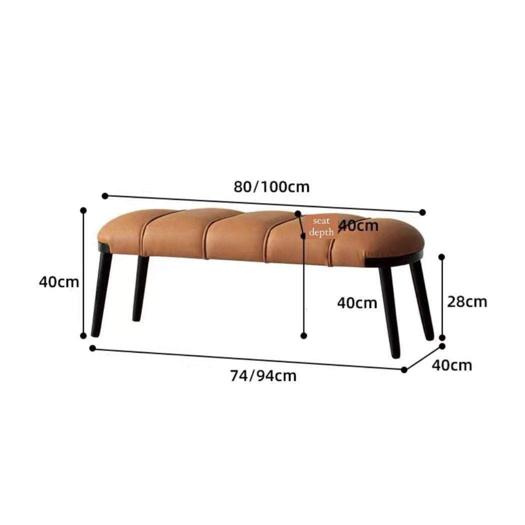 KENNA Modern Leather Bench