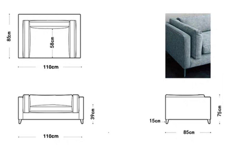 OLIVENTE Modern Fabric Sofa
