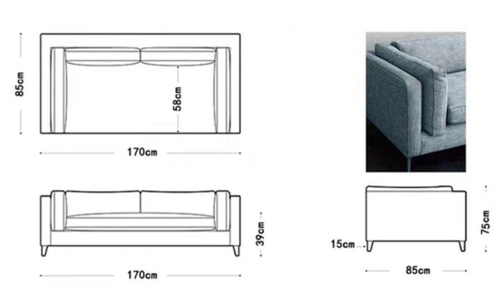 OLIVENTE Modern Fabric Sofa