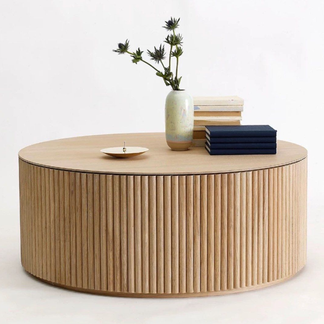 MIGUEL Solid Wood Round Coffee Table