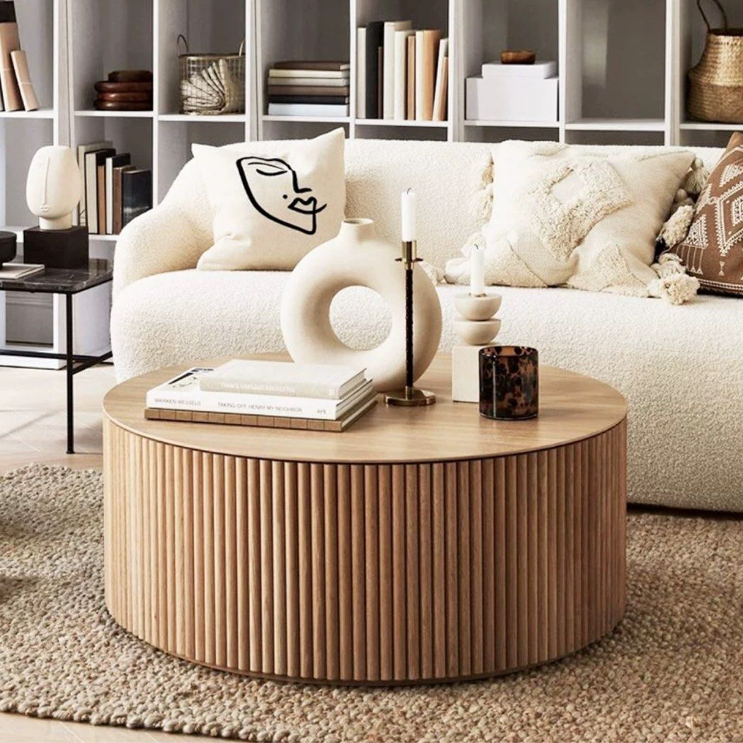 MIGUEL Solid Wood Round Coffee Table