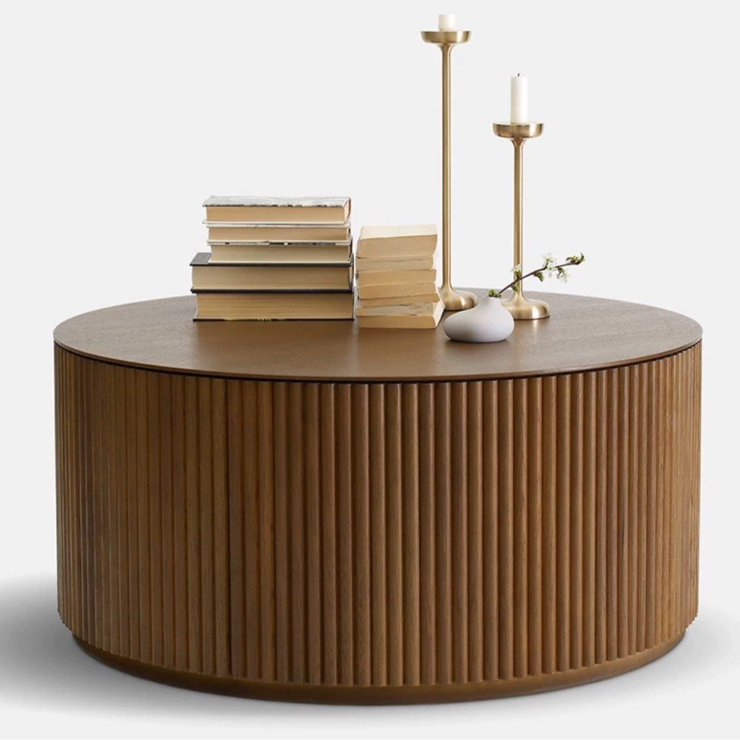 MIGUEL Solid Wood Round Coffee Table