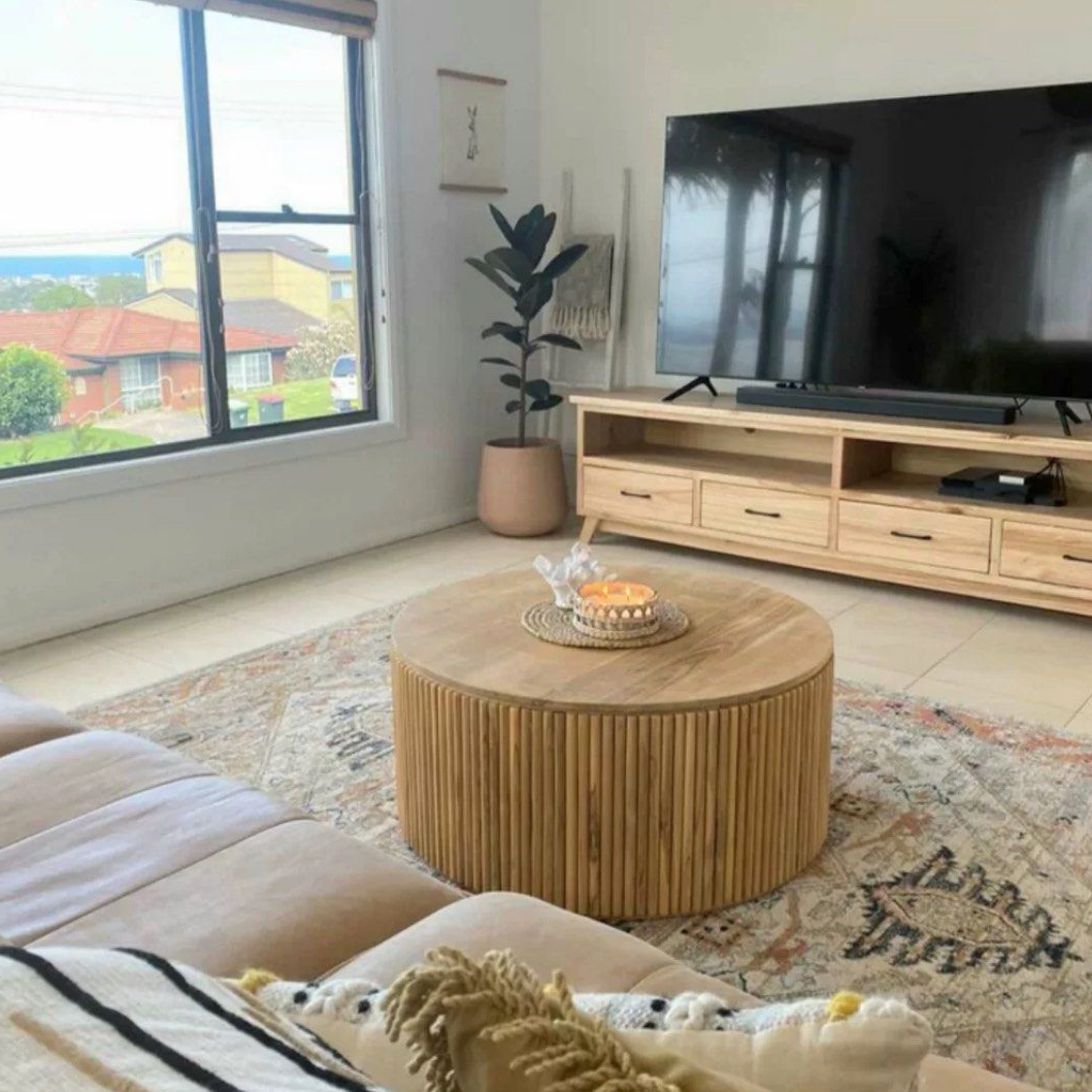 MIGUEL Solid Wood Round Coffee Table