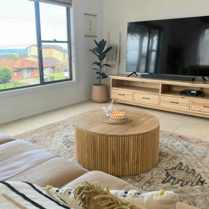MIGUEL Solid Wood Round Coffee Table