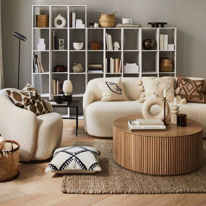 MIGUEL Solid Wood Round Coffee Table