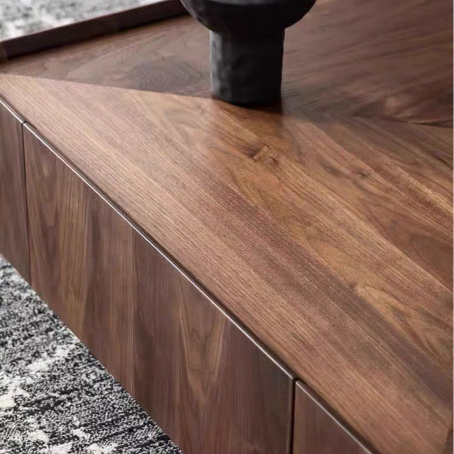 CACIO Modern Walnut Coffee Table & TV Console