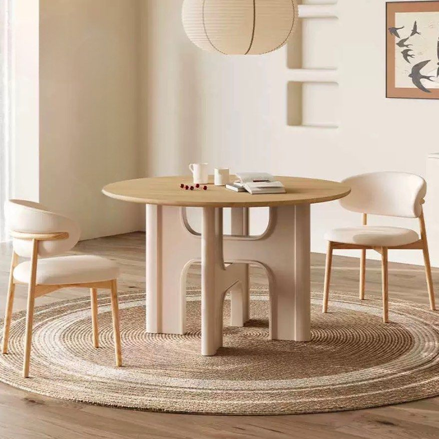 ANGUS Japandi Solid Wood Round Dining Table