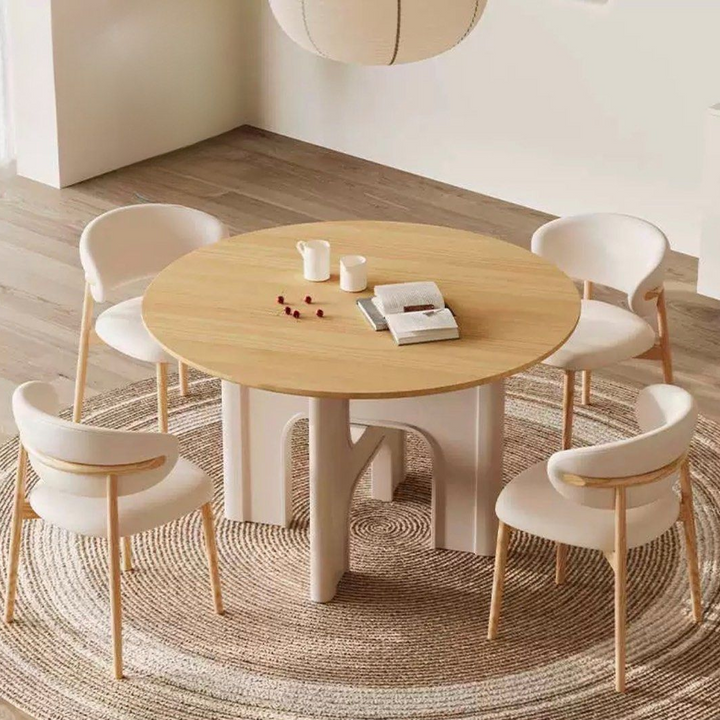 ANGUS Japandi Solid Wood Round Dining Table