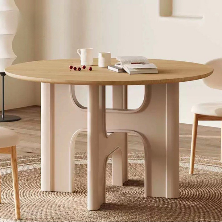 ANGUS Japandi Solid Wood Round Dining Table
