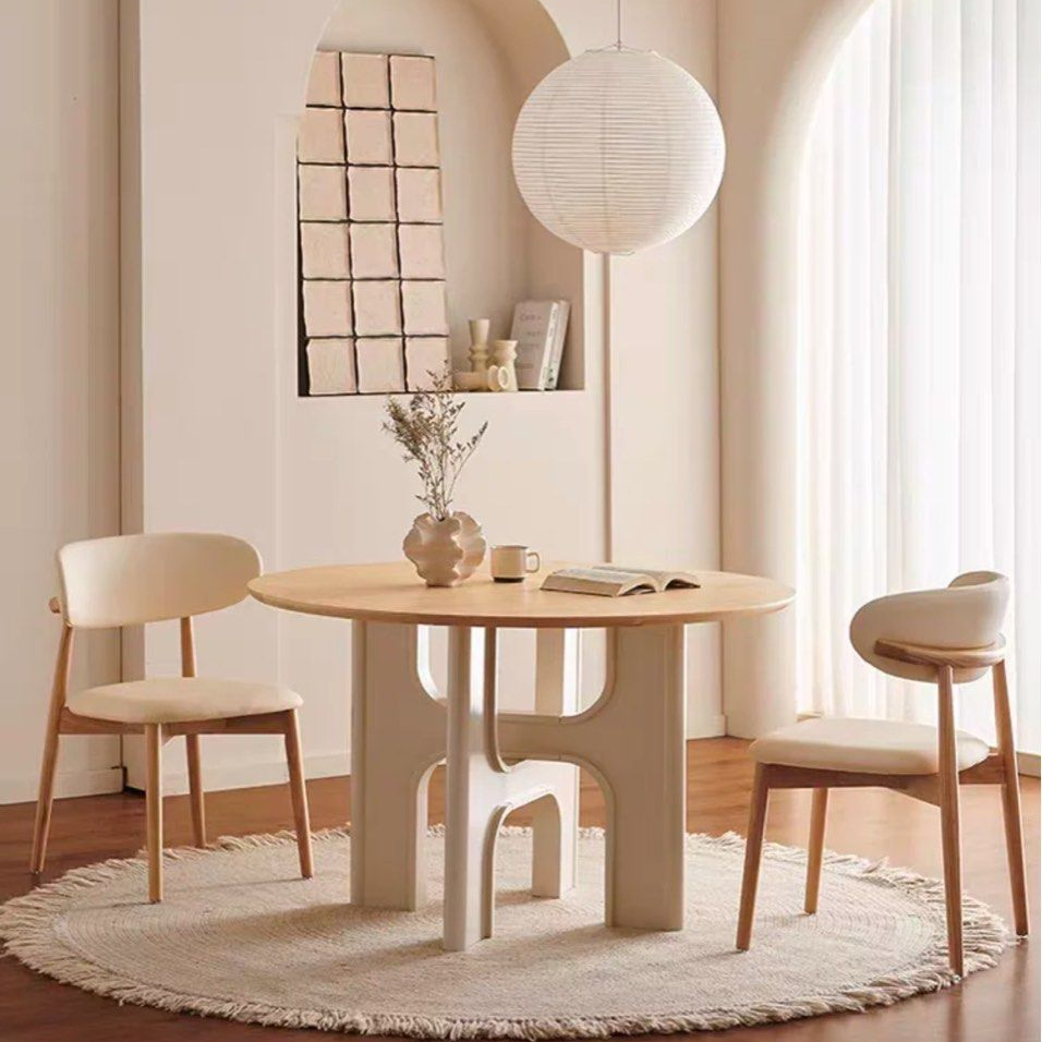 ANGUS Japandi Solid Wood Round Dining Table
