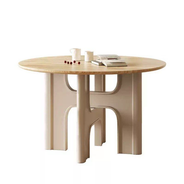 ANGUS Japandi Solid Wood Round Dining Table