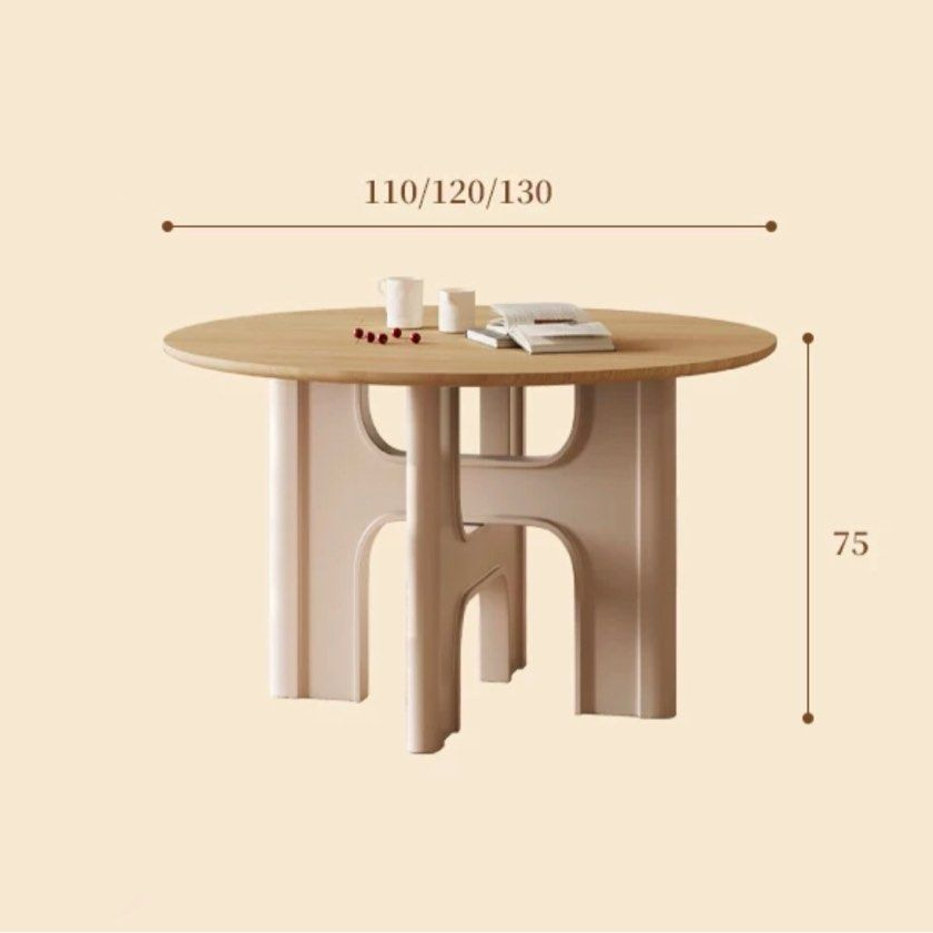 ANGUS Japandi Solid Wood Round Dining Table