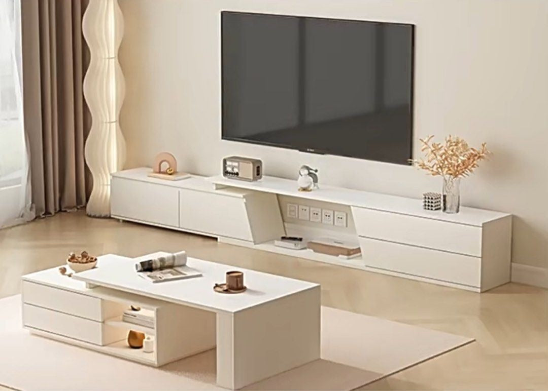 KANTAROS Modern Extendable TV Console & Coffee Table