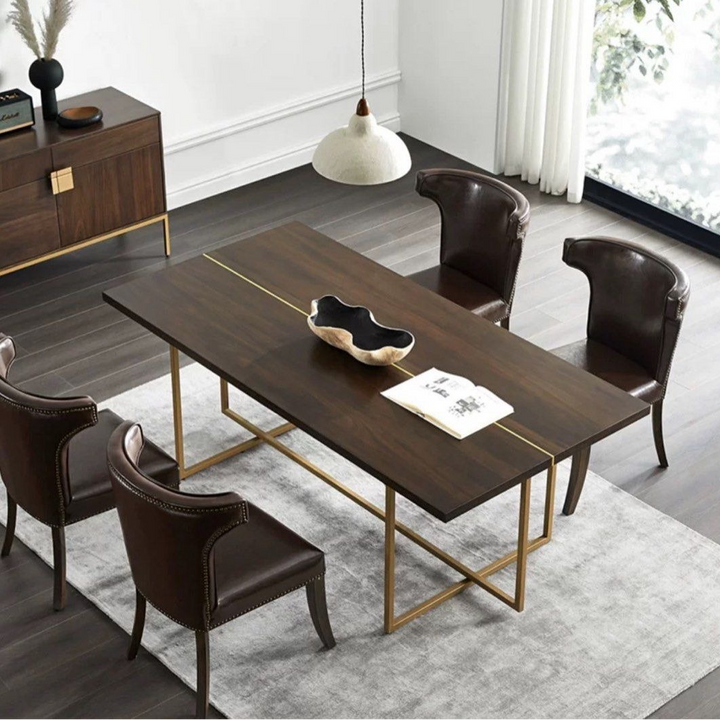 LEONARD Mid Century Solid Wood Dining Table