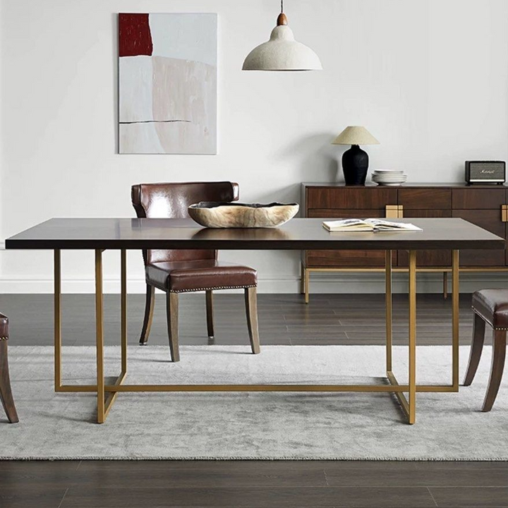 LEONARD Mid Century Solid Wood Dining Table
